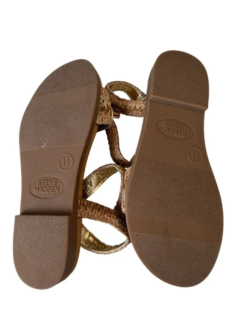 Steve Madden Lyza Tan Raffia Flats Sandals Toddler Size 11 NWT